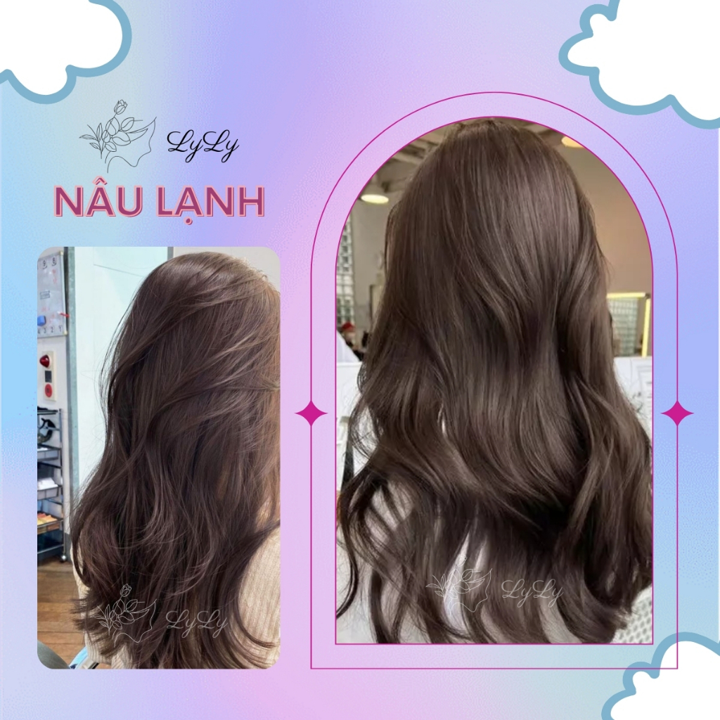 Thuốc nhuộm tóc màu NÂU CAFE, thuốc nhuộm tóc không cần tẩy cao cấp, kem nhuộm tóc tại nhà tiện lợi COLORKING
