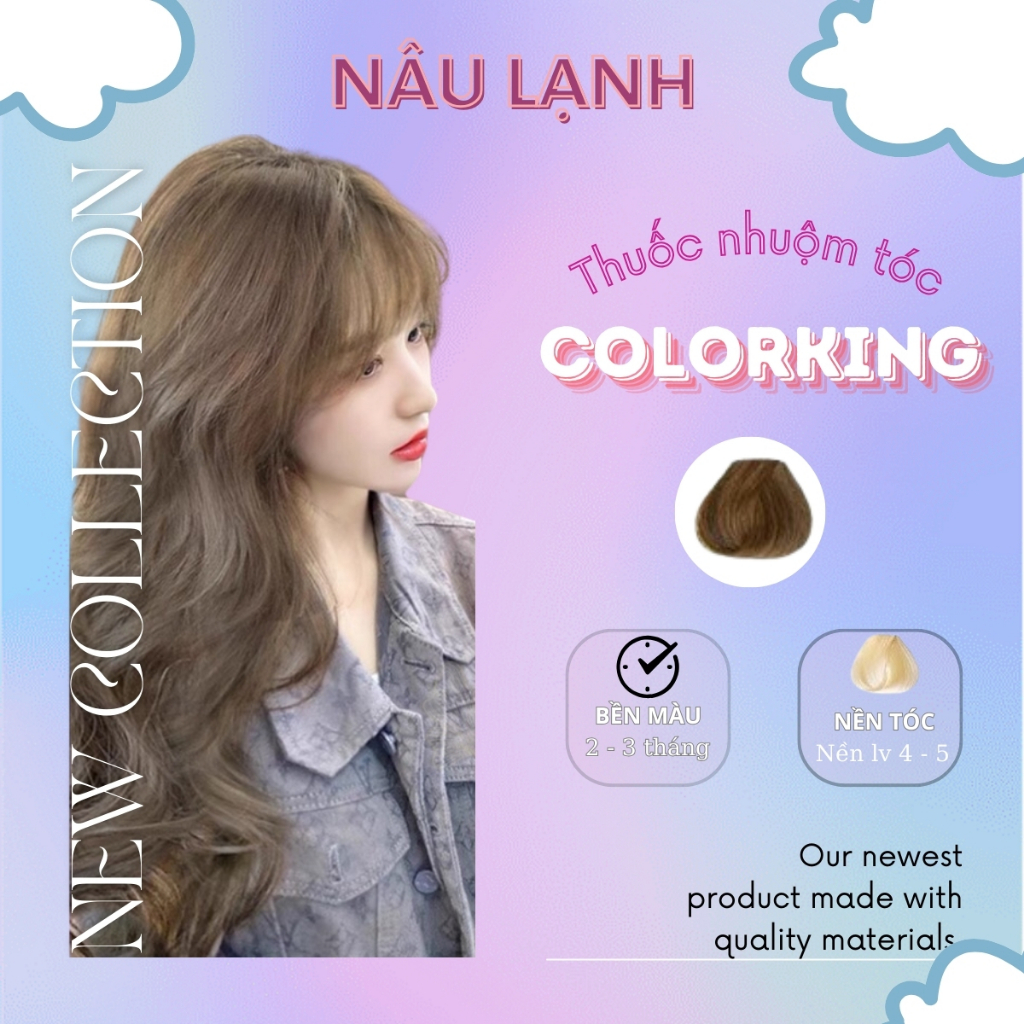 Thuốc nhuộm tóc màu NÂU CAFE, thuốc nhuộm tóc không cần tẩy cao cấp, kem nhuộm tóc tại nhà tiện lợi COLORKING