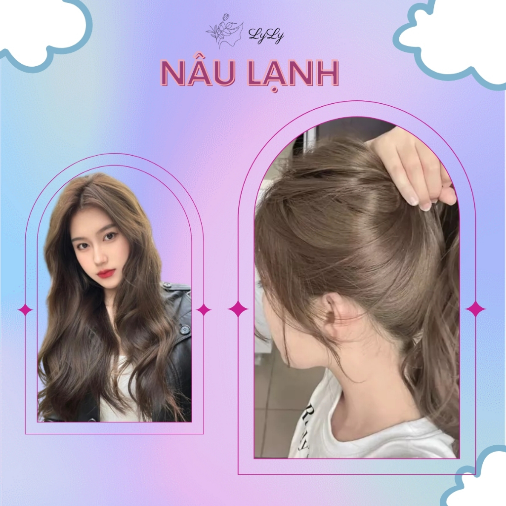 Thuốc nhuộm tóc màu NÂU CAFE, thuốc nhuộm tóc không cần tẩy cao cấp, kem nhuộm tóc tại nhà tiện lợi COLORKING