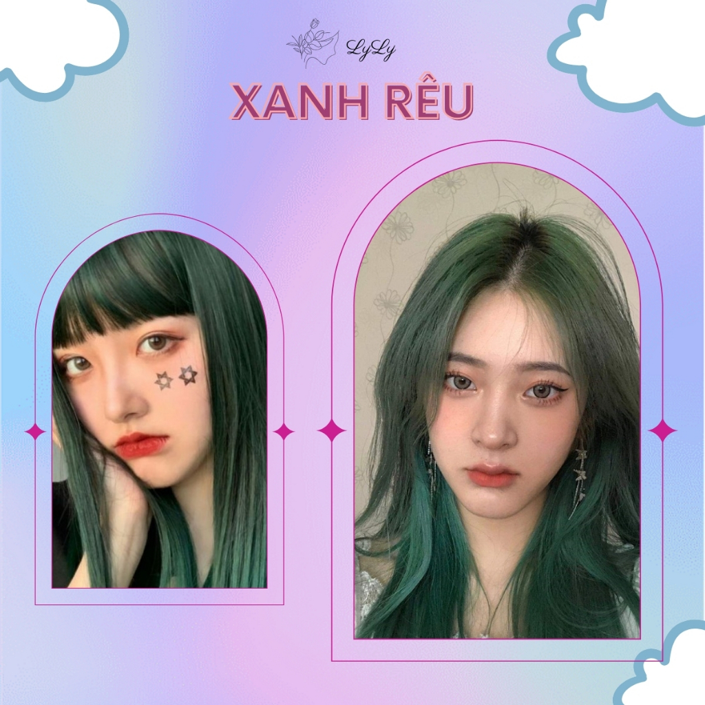Thuốc nhuộm tóc màu XANH RÊU, thuốc nhuộm tóc cao cấp, kem nhuộm tóc tại nhà tiện lợi COLORKING kèm quà tặng hấp dẫn