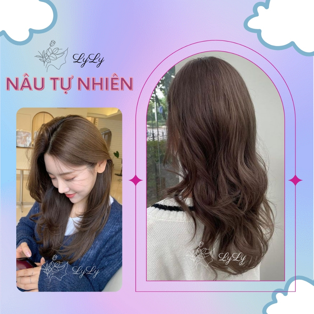 Thuốc nhuộm tóc màu NÂU TỰ NHIÊN - không cần tẩy, thuốc nhuộm tóc cao cấp, tiện lợi tại nhà COLORKING kèm nhiều quà tặng