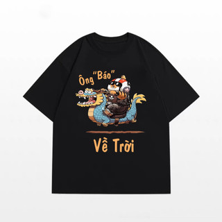 [MỚI] Áo Thun TẾT 2025 Unisex Ông Báo Về Trời, Áo Phông Nam Nữ Form Rộng Tay Lỡ Chất Thun Mềm Mịn