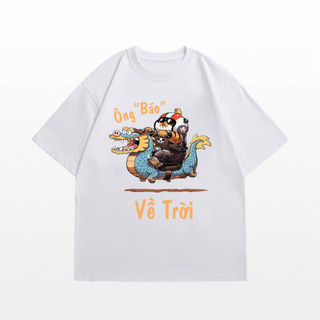 [MỚI] Áo Thun TẾT 2025 Unisex Ông Báo Về Trời, Áo Phông Nam Nữ Form Rộng Tay Lỡ Chất Thun Mềm Mịn