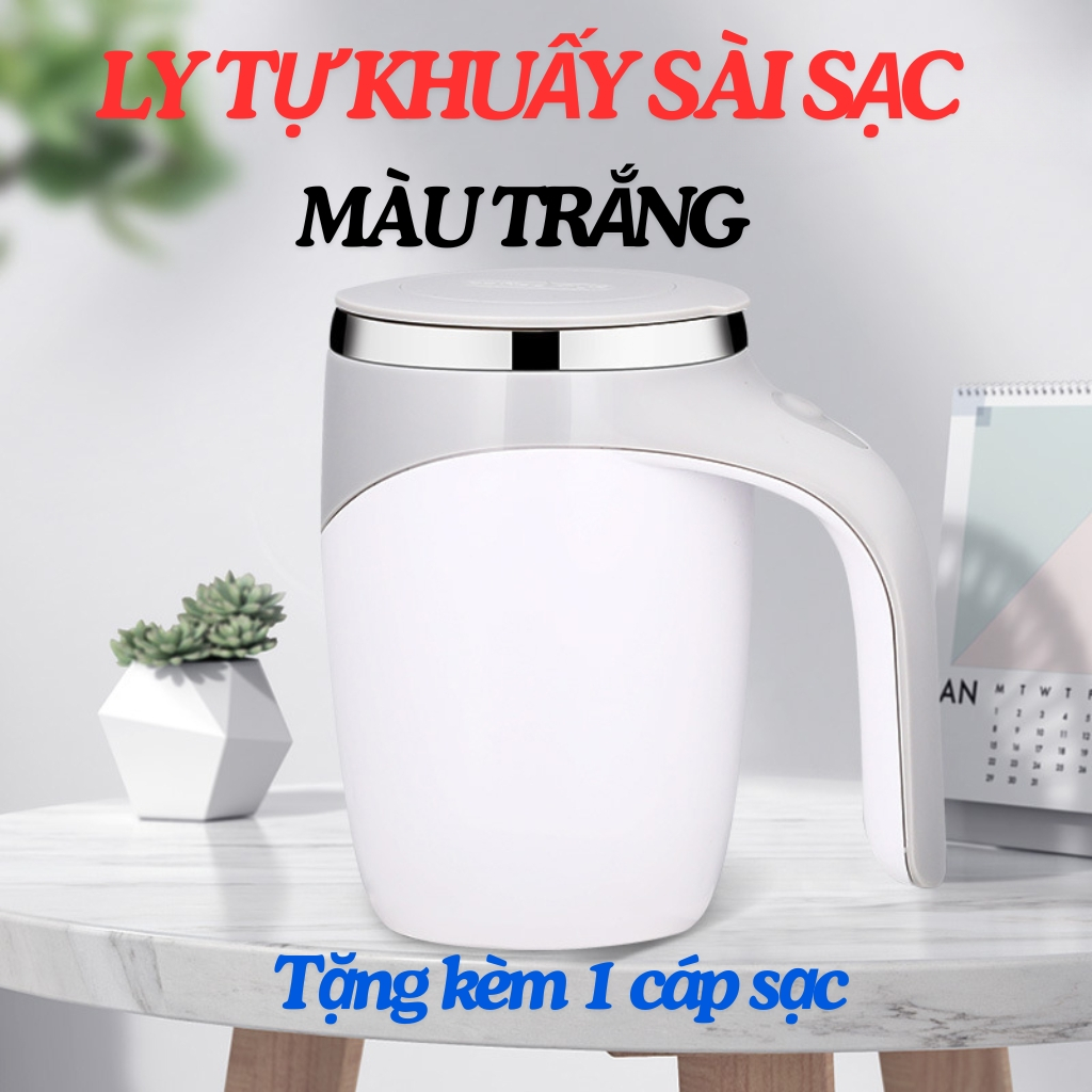 [Tặng Cáp Sạc] Ly Tự Khuấy Pha Trà Đồ Uống Lõi Inox 304 Sài Pin Sạc OKBOSS- Cốc Khuấy Tự Động Pha Ca Phê