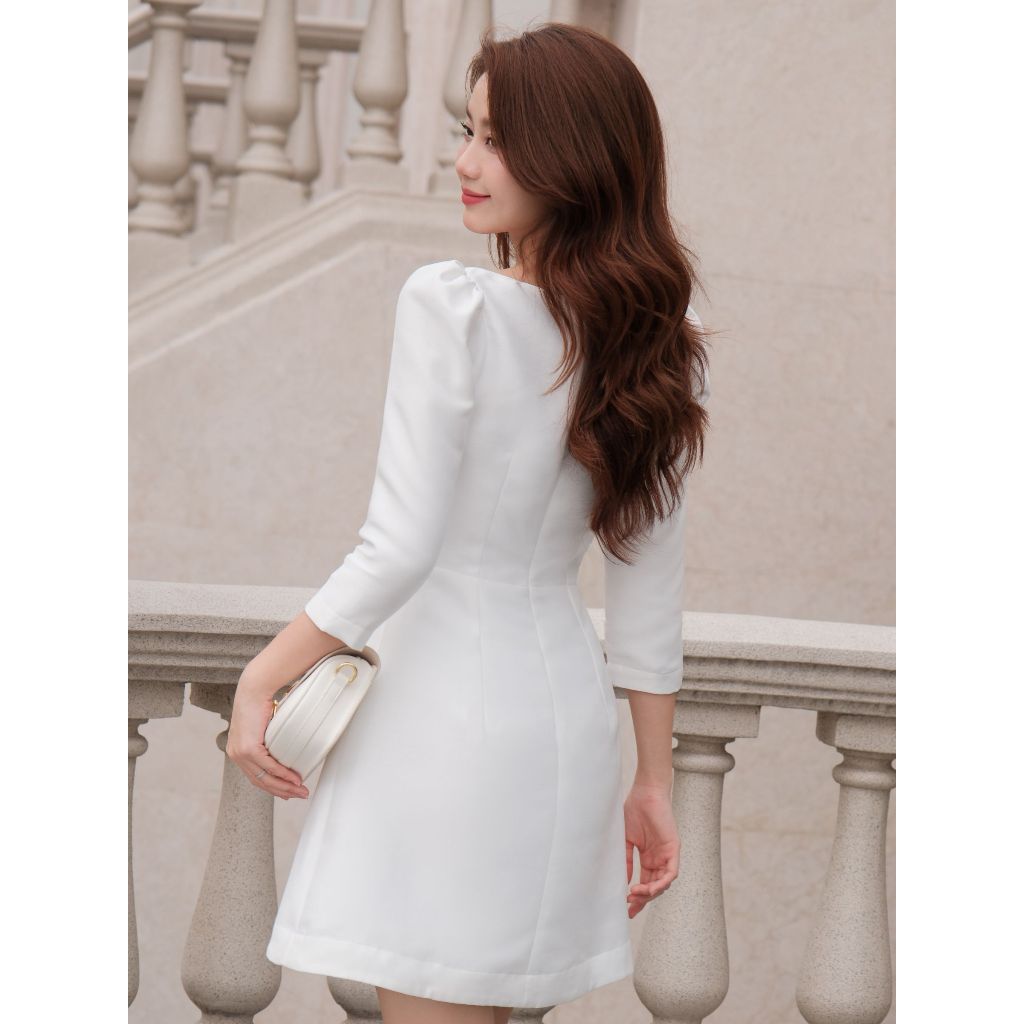 Ảnh JOVEN Đầm Nữ Lida Cổ Vuông Tay Phồng Form Vest 3