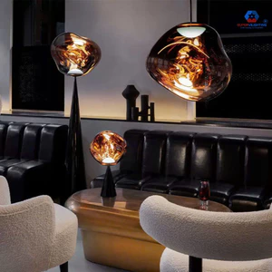 Đèn thả pha lê thuỷ tinh trang trí trần phòng khách cầu méo decor bàn ăn phong cách hiện đại