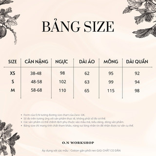 𝗛𝗮̀𝗻𝗴 𝗰𝗵𝗶́𝗻𝗵 𝗵𝗮̃𝗻𝗴 Bộ Đồ Ngủ Pyjama nữ Gigi phối ren xinh xắn from rộng - O.N WORKSHOP