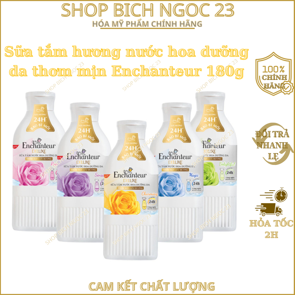 Sữa tắm hương nước hoa dưỡng da thơm mịn Enchanteur 180g sữa dưỡng ẩm 200G