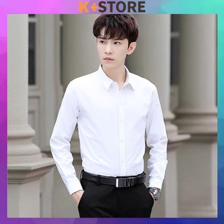 Áo sơ mi tay dài, chất vải lụa Hàn thời trang nam K-Menswear