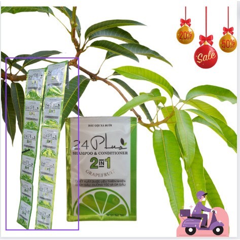 10  BỊCH GỘI BƯỞI 70ML.24Plus Ngăn Ngừa Rụng Tóc, Thúc đẩy quá trình mọc tóc.