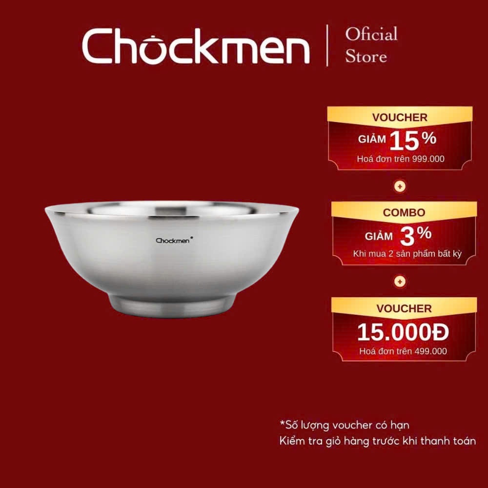 Bát Tô 2 Lớp CHOCKMEN Inox 304 Cao Cấp Size 12-20-22CM Chống Nóng Âu ...