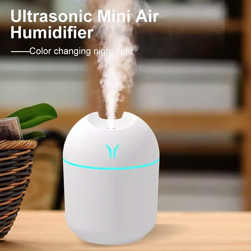 Máy Xông Tinh Dầu Mini 250ml USB-có đèn LED, tạo độ ẩm-khuếch tán tinh dầu-dùng cho xe hơi-phòng ngủ