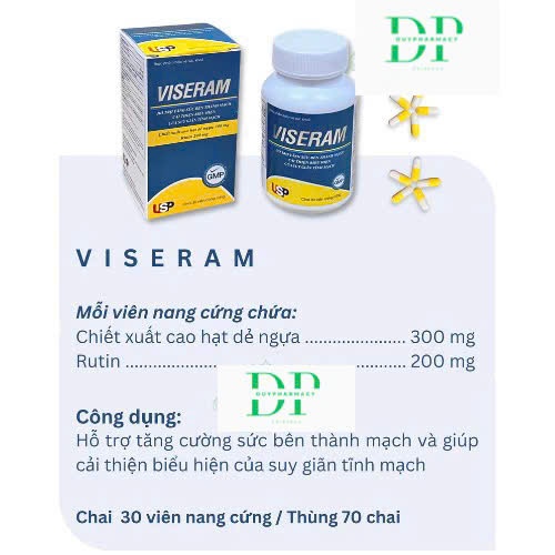 Viên uống Giảm suy giãn tĩnh mạch VISERAM (C/30Viên)-GIẢM PHÙ CHÂN ...