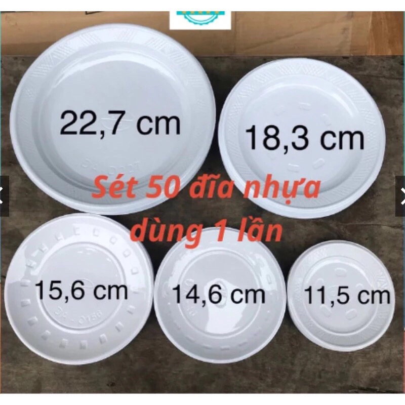 [Lốc 50] Dĩa nhựa sài 1 lần, đĩa nhựa tiện dụng dùng …
