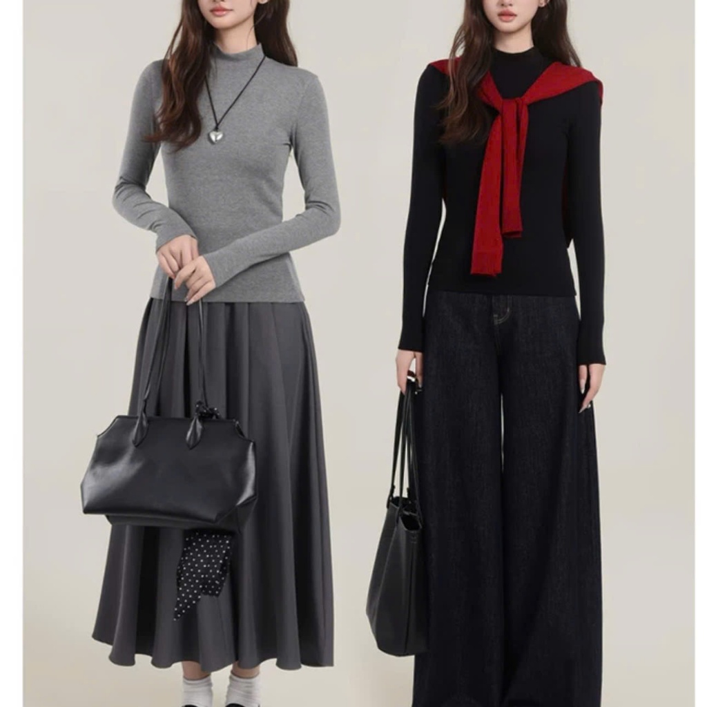 [LÓT LÔNG] Áo cổ 3p dài tay giữ nhiệt chất zip giữ ấm tốt Justdun A26
