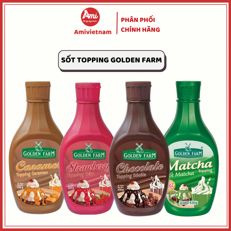 Sốt Topping Golden Farm Các Vị Dùng Trang Trí Món Ăn Chai 630g | Shopee ...