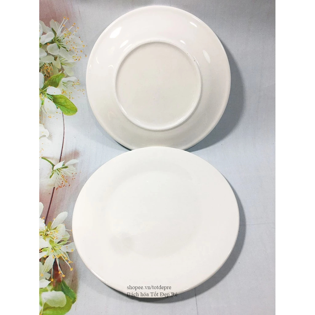 Đĩa sứ bầu dục đĩa sứ tròn loại dày giá rẻ
