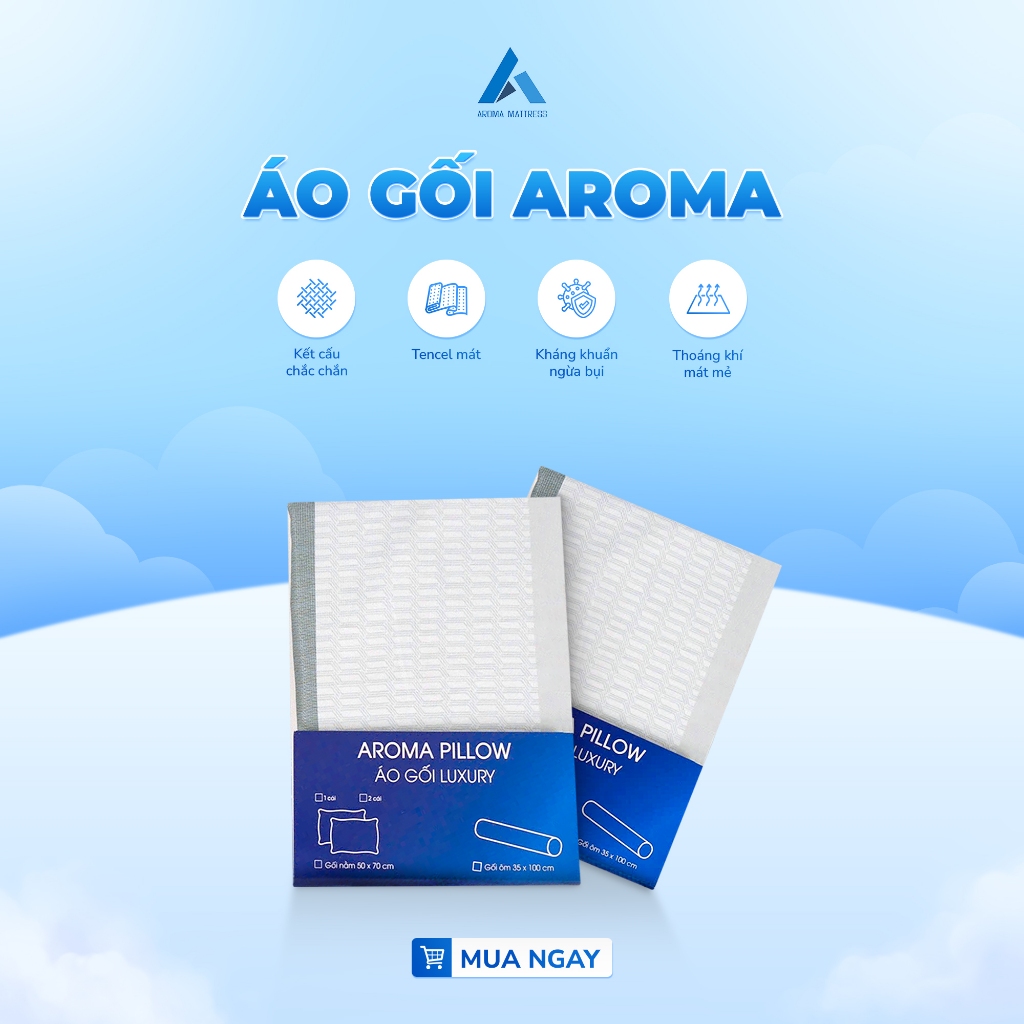 Ảnh Vỏ Áo Gối Nằm Aroma - Vải Áo Gối TenCel Luxury - Vải Mát - Giao Màu Ngẫu Nhiên 1