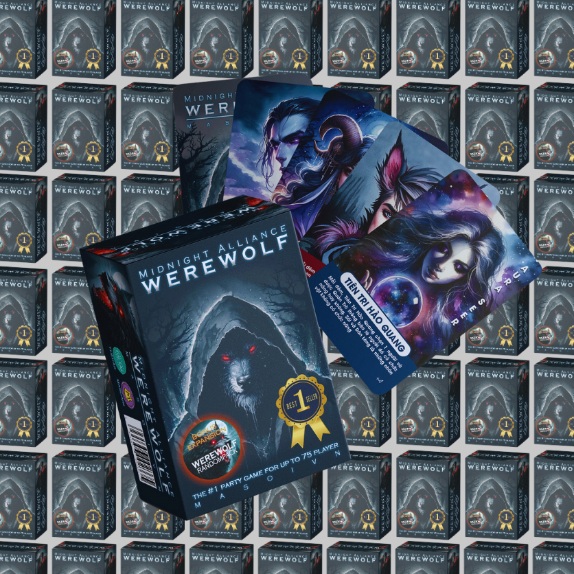[Sỉ] Bộ Bài Ma Sói Midnight Alliance 66 Lá Giấy Cứng Hộp Nhỏ Gọn