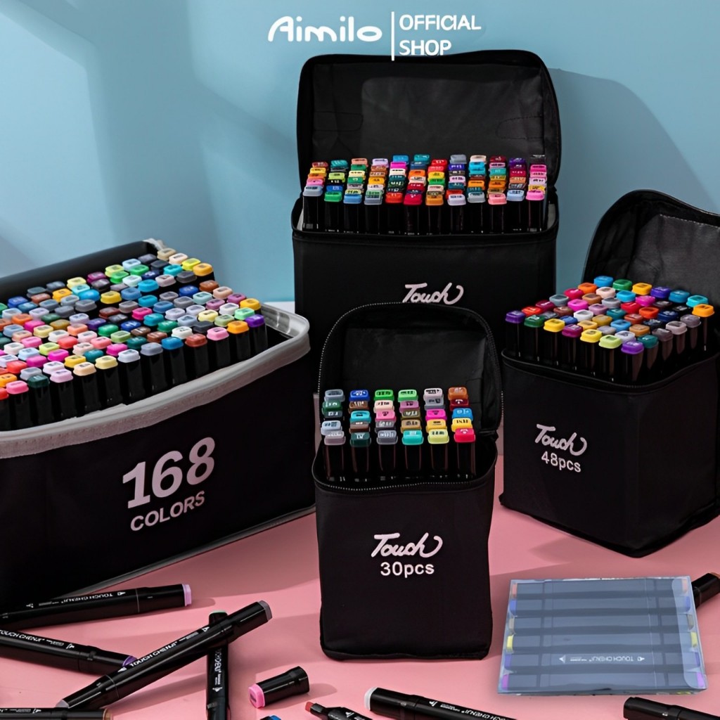 Aimilo Hộp 48/60/80 Bút Màu Marker Cao Cấp chuyên nghiệp cao cấp kèm ...