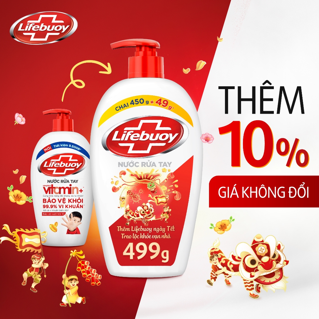 Ảnh Nước Rửa Tay Lifebuoy Bảo Vệ Khỏi 99.9% Vi Khuẩn Gây Bệnh Hỗ Trợ Cùng Đề Kháng Da Tự Nhiên 450G/ Phiên bản Tết 499g 4