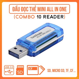 Combo 10 Đọc Thẻ Nhớ USB 2.0 All In One – Hỗ Trợ MicroSD, TF – Cho Laptop, PC