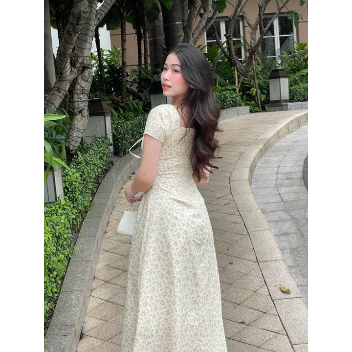 Váy tay phồng đầm tay phồng thiết kế váy đi du lịch đi biển |Uimeecloset| Women Dress