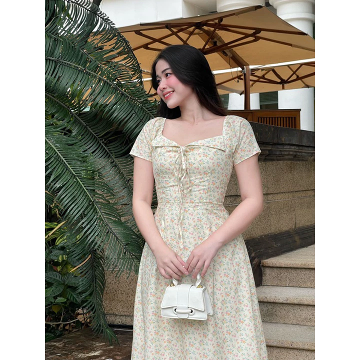 Váy tay phồng đầm tay phồng thiết kế váy đi du lịch đi biển |Uimeecloset| Women Dress