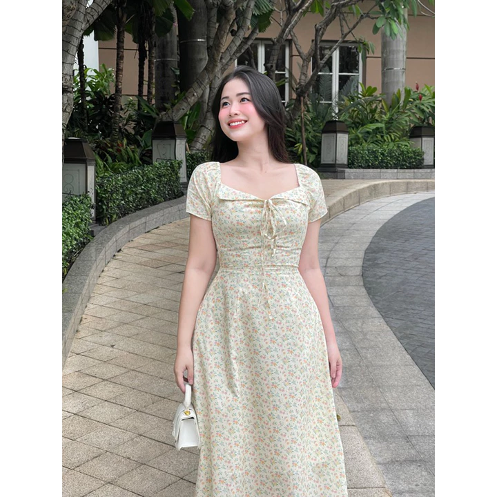 Váy tay phồng đầm tay phồng thiết kế váy đi du lịch đi biển |Uimeecloset| Women Dress