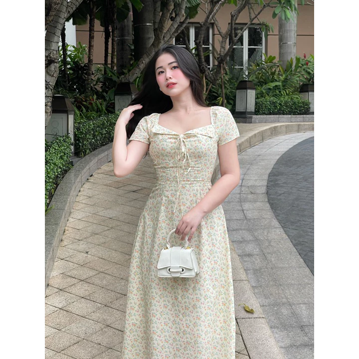 Váy tay phồng đầm tay phồng thiết kế váy đi du lịch đi biển |Uimeecloset| Women Dress