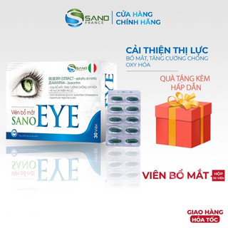 Viên uống bổ mắt SanoEye - Giúp cải thiện thị lực, mờ mắt, chống khô mắt, loạn thị từ dầu cá, việt quất - Hộp 30 viên
