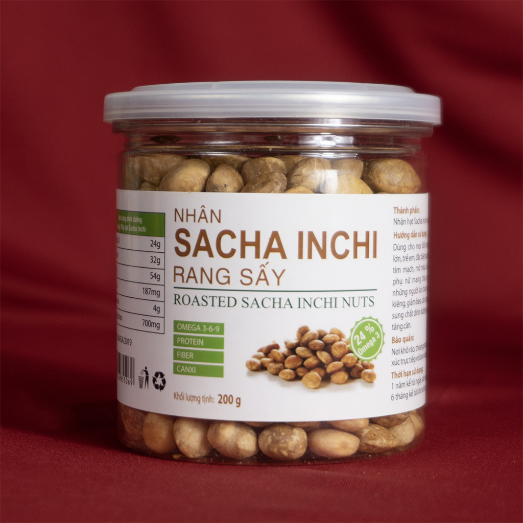 Nhân Hạt Sachi Sấy Sachi Inchi Nguyên Chất BAZANNUTS 1 Hộp 200g Cung Cấp Omega 369