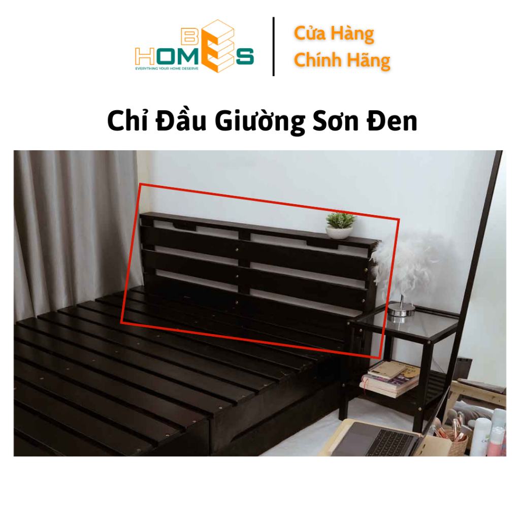 Ảnh Đầu giường pallet gỗ Behomes (Chỉ có đầu giường rời, Không kèm giường) 1