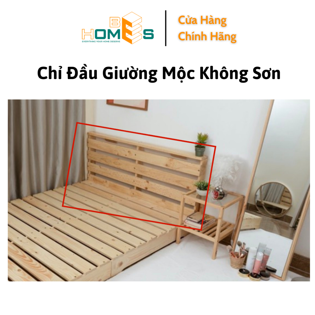 Ảnh Đầu giường pallet gỗ Behomes (Chỉ có đầu giường rời, Không kèm giường) 3