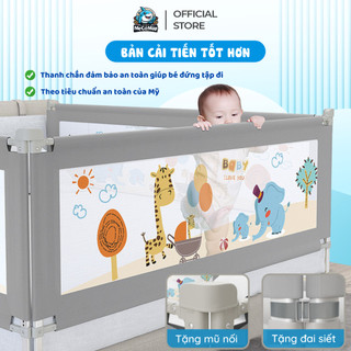 Thanh Chắn Giường Pakey NV2 Nâng Hạ Dạng Trượt Dễ Dàng ,Thanh Chắn Giường Có Khóa Xoáy 2 Chiều, Bọc Xốp An Toàn Cho Bé