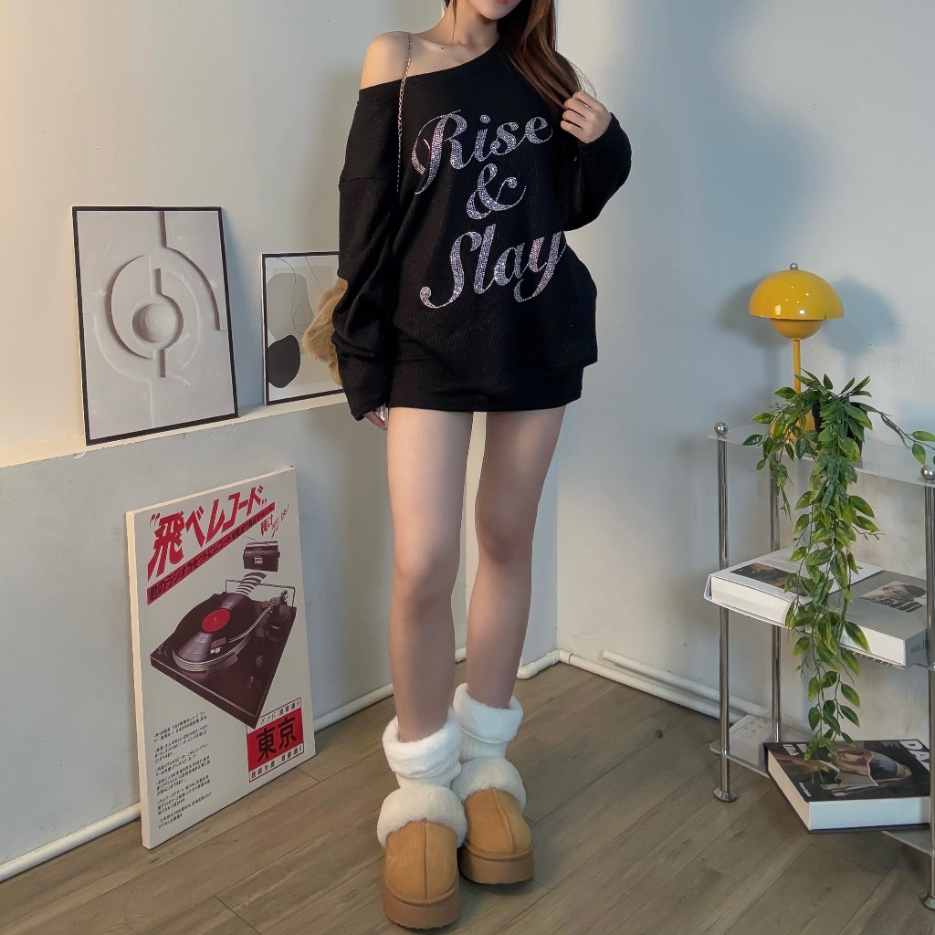 [CÓ TÁCH SET] SET SWEATER KÈM CHÂN VÁY ĐÍNH ĐÁ SLAY FF MIX