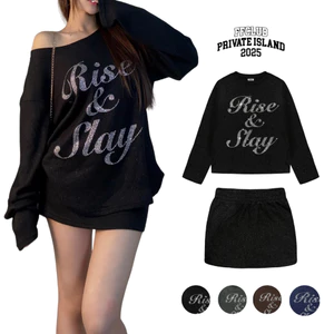 SET SWEATER KÈM CHÂN VÁY ĐÍNH ĐÁ SLAY FF MIX