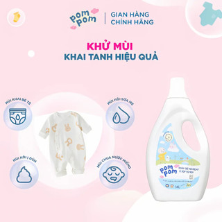 Nước Giặt Xả Pom Pom Newborn 1.6L + Active 1.6L An toàn cho bé mới lọt lòng Sạch Sâu Nôn trớ Ọc sữa Hương Phấn NB16 AT16