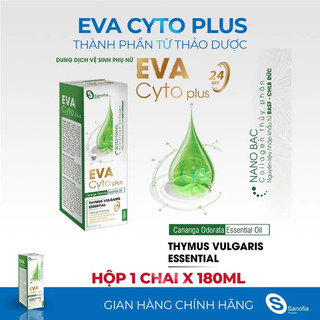 Dung dịch vệ sinh phụ nữ Eva Cyto Plus giúp làm sạch nhẹ nhàng, khử khuẩn, độ PH cân bằng Sanofia