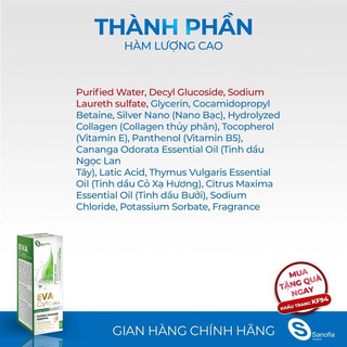 Dung dịch vệ sinh phụ nữ Eva Cyto Plus giúp làm sạch nhẹ nhàng, khử khuẩn, độ PH cân bằng Sanofia