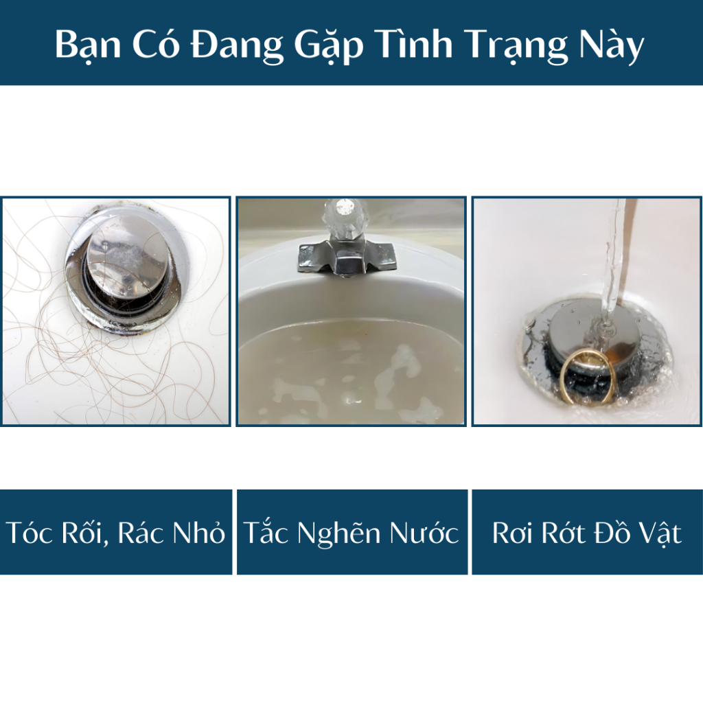 Nút Chặn Thoát Nước Nhấn Xả Lõi Đồng Cho Lavabo Thế Hệ Mới HT060 BEBEHOUSE