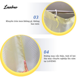 Rèm Nhà Tắm Ánh Kim Vàng Vải Polyester LAVEMO Chống Nước LA4432
