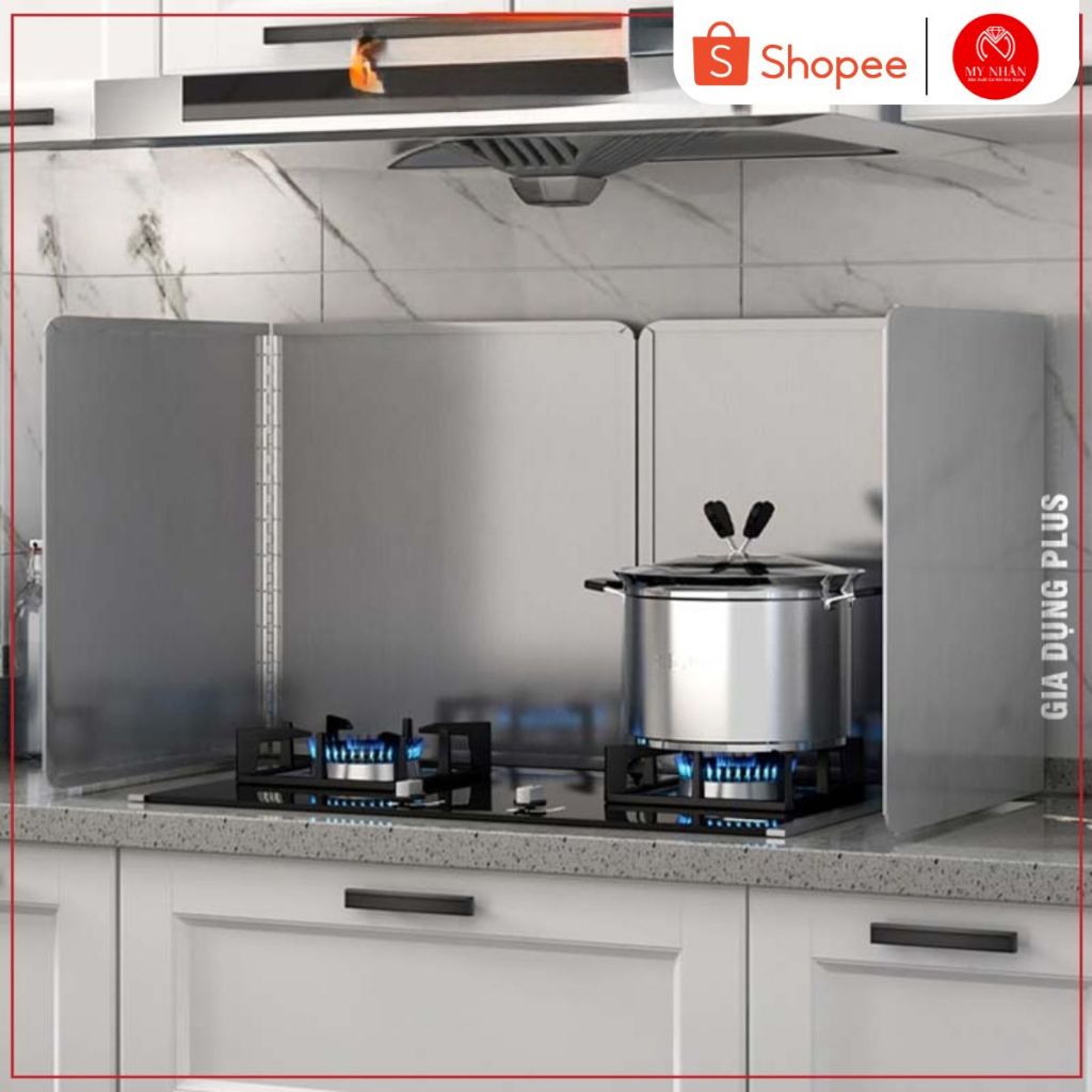 Tấm Chắn Dầu Inox 304 Chống Gỉ, Tấm Dụng Cụ Chắn Dầu & Chắn Gió Cho Bếp Ga Bằng Inox 304 Dày Dặn