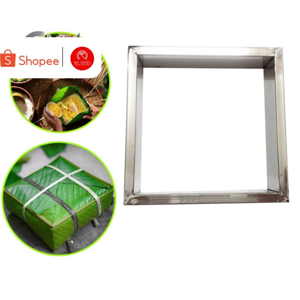 Khuôn Bánh Chưng Inox, Khuôn Gói Bánh Trưng Vuông Inox Siêu Bền Tiện Lợi