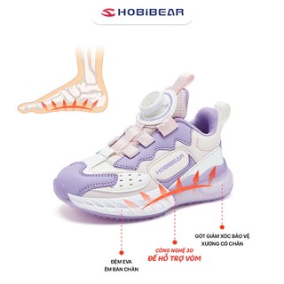 Giày thời trang bé gái HOBIBEAR Eva Boost tím Pastel có khóa vặn và đế EVA siêu nhẹ chống trơn trượt
