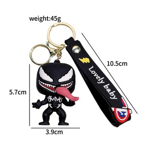 Móc Khóa Venom Cute – I Love Venom, Dây Treo Túi Xách Balo, Phụ Kiện Marvel Dễ Thương
