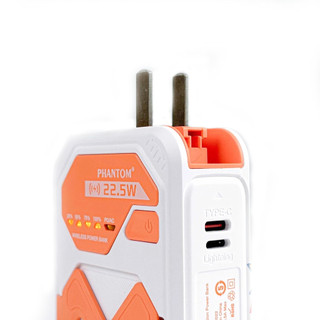 Cục tích điện không dây Phantom P40 10000mAh Wireless 15W / TypeC LN in 18W, out 20W, phích cắm 220v