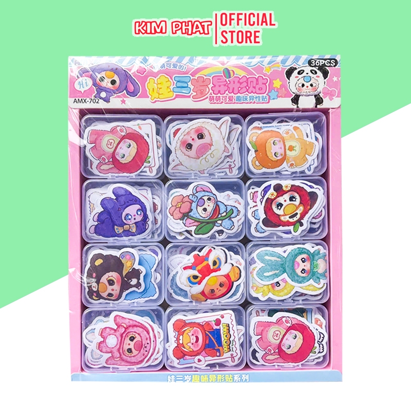Hộp 12 Sticker - Baby Three - Hộp Nhựa Cắt Sẵn - AMX-702 | Shopee Việt Nam