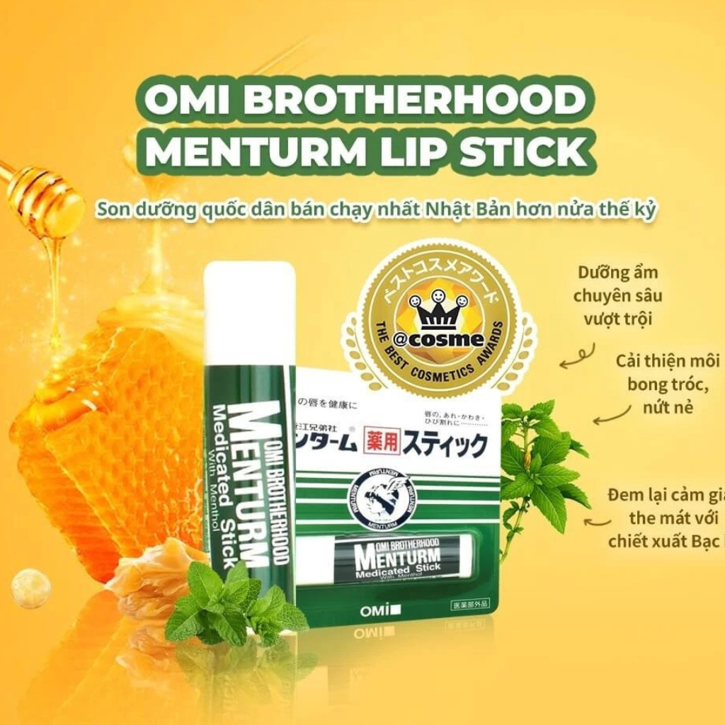 Son Dưỡng Ẩm Bạc Hà Dành Cho Môi Khô Và Nứt Nẻ Omi Brotherhood Menturm Nhật Bản 4g | BigBuy360 - bigbuy360.vn