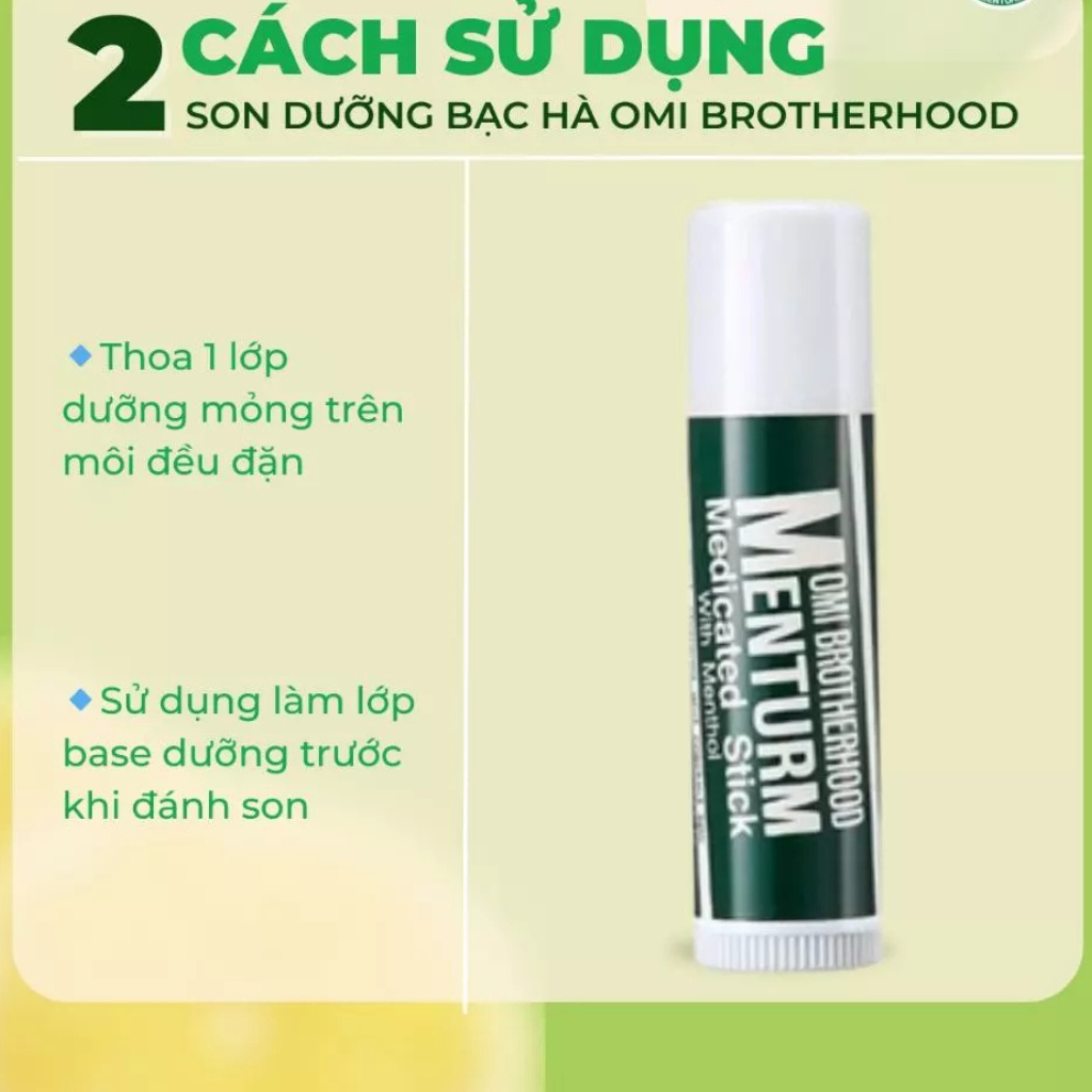 Son Dưỡng Ẩm Bạc Hà Dành Cho Môi Khô Và Nứt Nẻ Omi Brotherhood Menturm Nhật Bản 4g | BigBuy360 - bigbuy360.vn